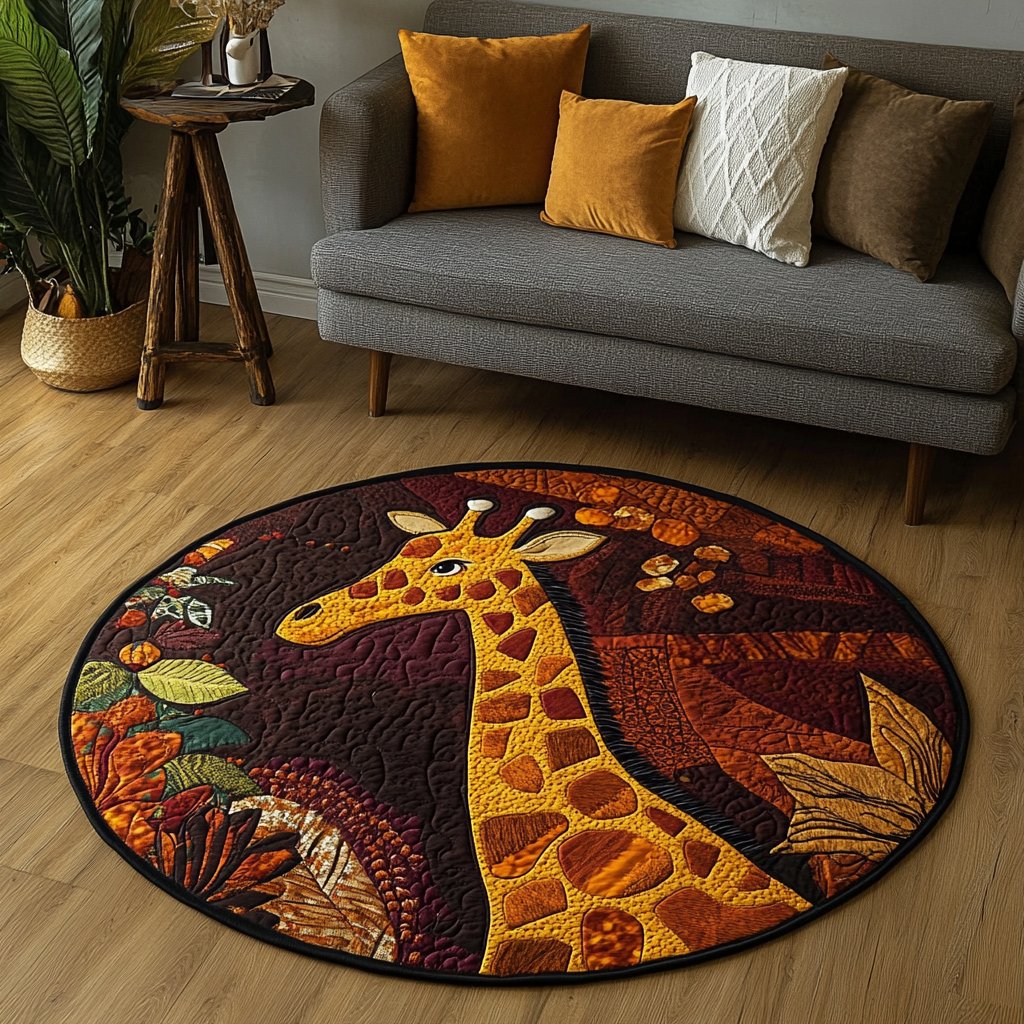 Gentle Giant Round Mat Rug - washable non-slip printed rug