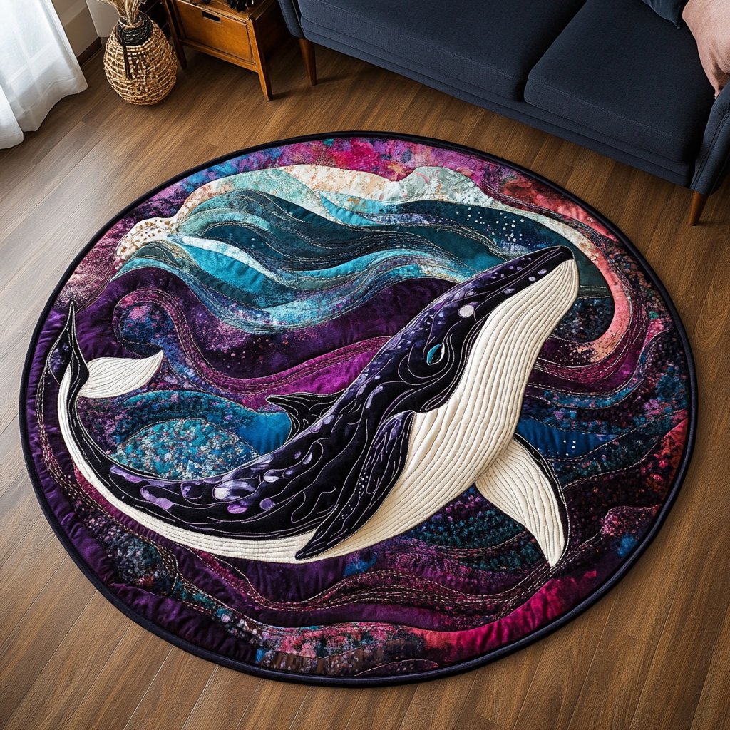 Gentle Voyager Round Mat Rug - washable non-slip printed rug