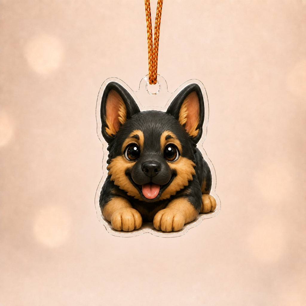 German Shepherd Puppy Christmas Ornament