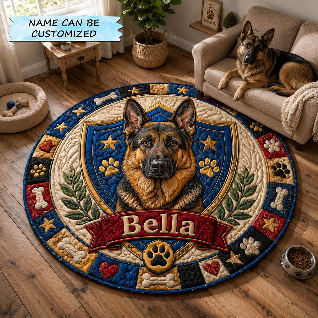 German Shepherd Loyal Guardian QTCUZ Round Mat Rug - Nature Design | Serene Home Decor