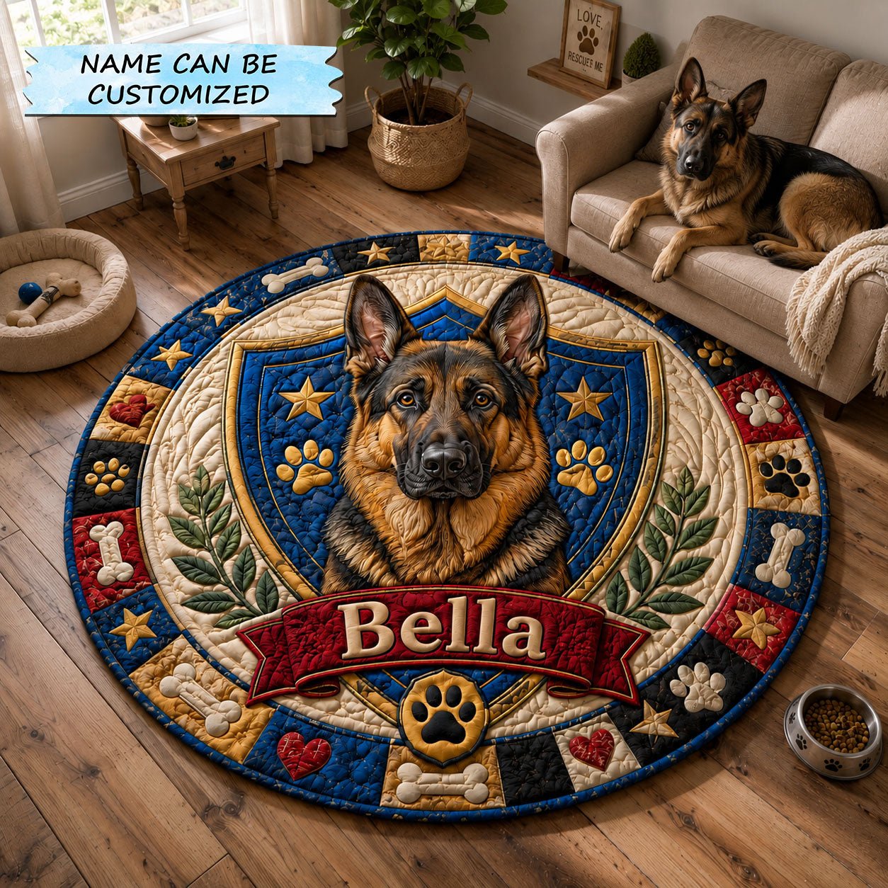 German Shepherd Loyal Guardian QTCUZ Round Mat Rug - Nature Design | Serene Home Decor