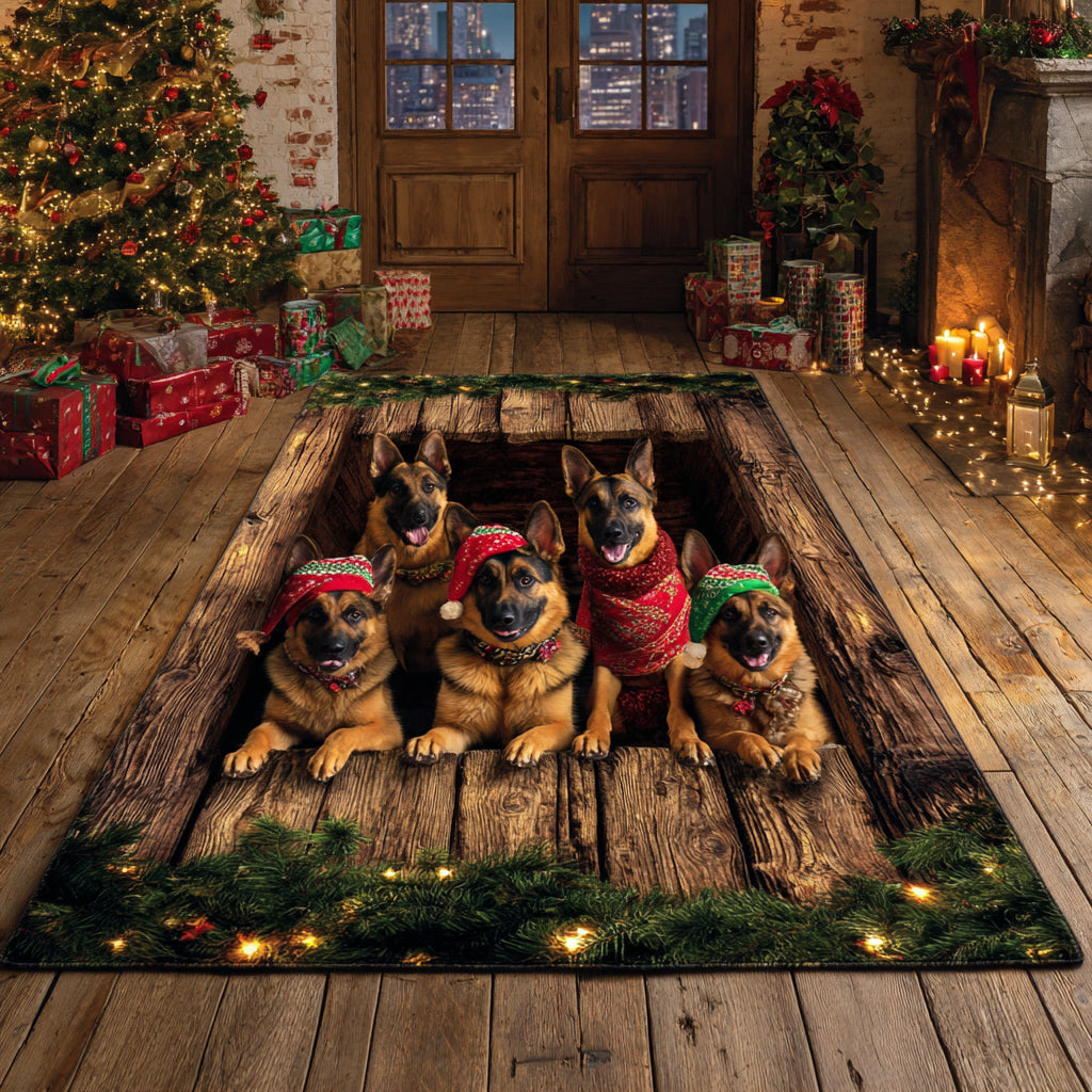 German Shepherd Spirit area rug in a living room