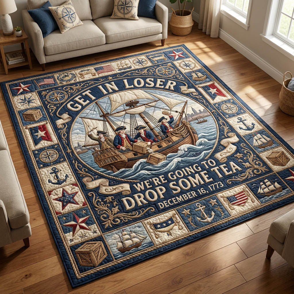Get In Closer area rug in a living room