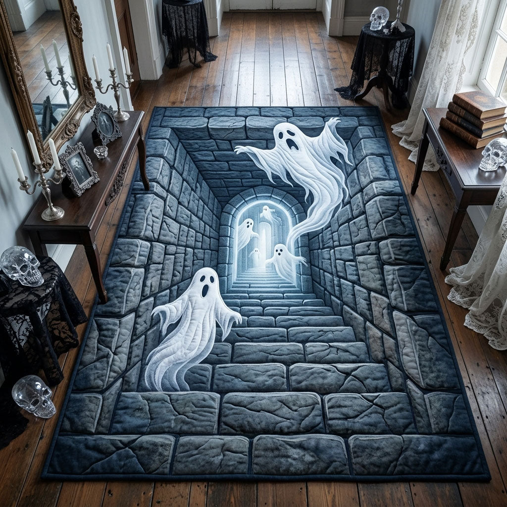 Ghost Portal area rug in a living room