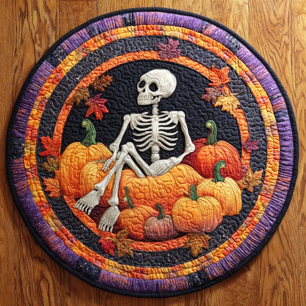 Ghostly Shadows Halloween Round Mat Rug - washable non-slip printed rug
