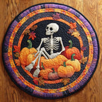 Ghostly Shadows Halloween Round Mat Rug - washable non-slip printed rug