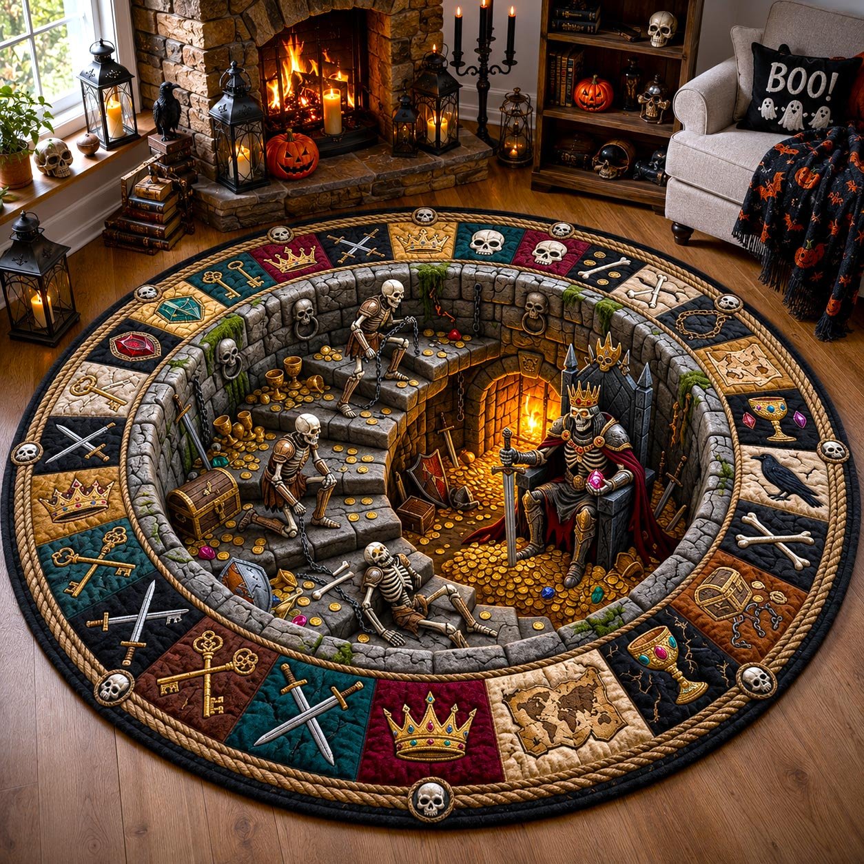 Ghostly Stairway Round Mat Rug - Nature Design | Serene Home Decor