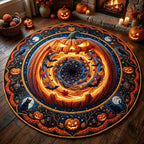 Giant Pumpkin Portal Halloween Round Mat Rug - washable non-slip printed rug