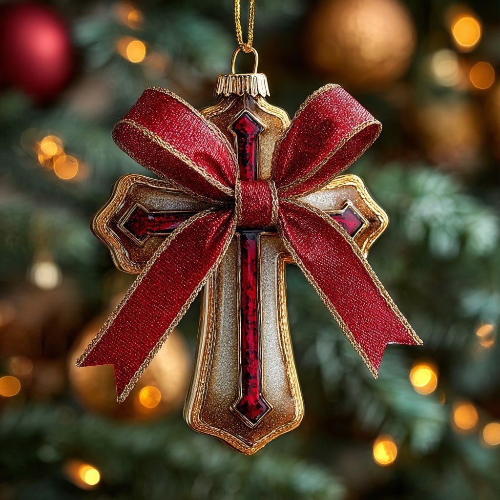 Gift Cross Christmas Ornament