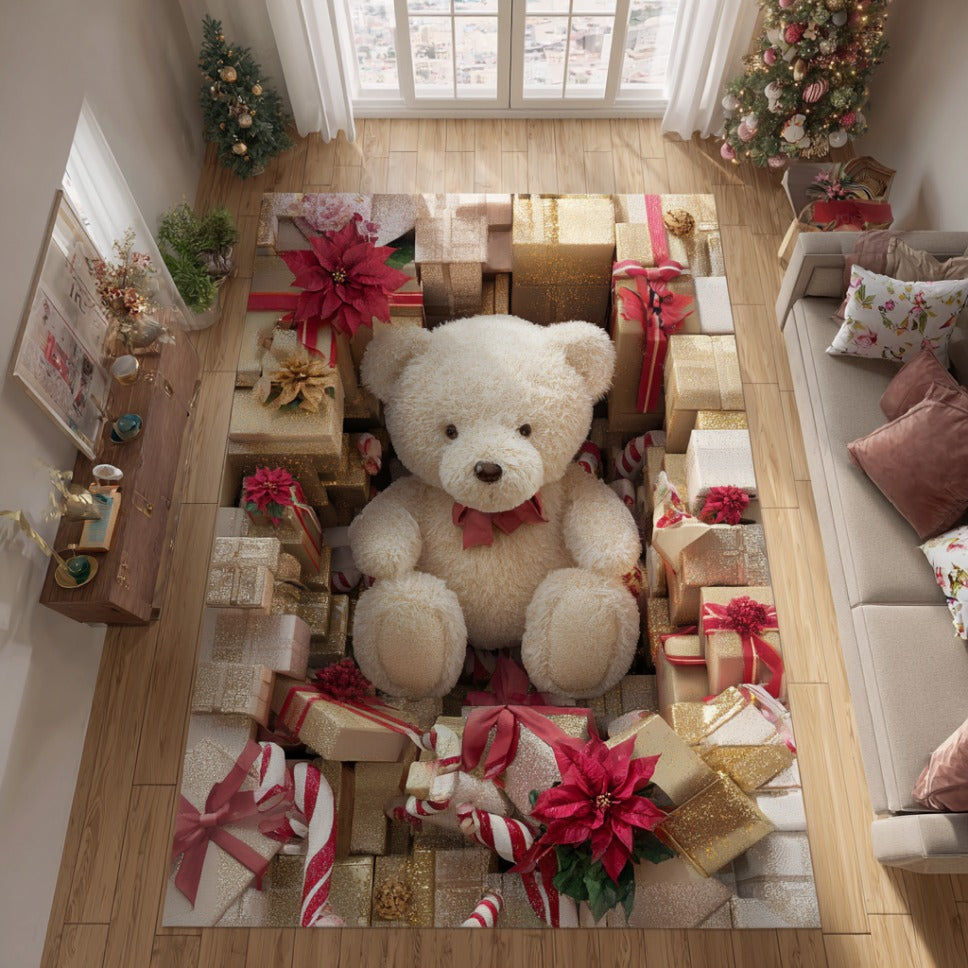 Gift Drop area rug in a living room