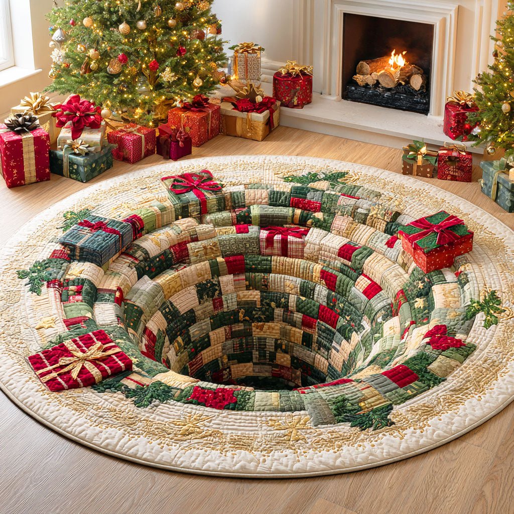 Gift Hollow Round Mat Rug - washable non-slip printed rug