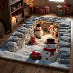 Gift Snowman area rug in a living room