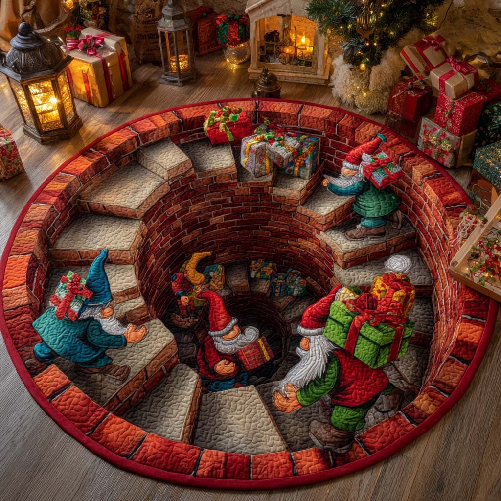Gift Spiral Round Mat Rug - washable non-slip printed rug