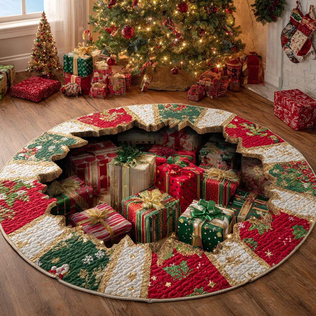 Gift Wonderland Round Mat Rug - washable non-slip printed rug