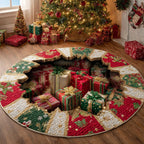 Gift Wonderland Round Mat Rug - washable non-slip printed rug