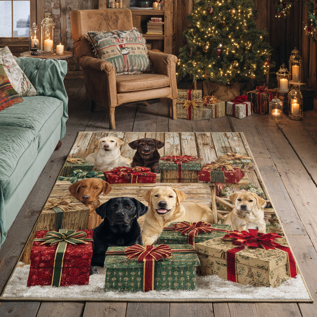 Gifted Labrador Retriever area rug in a living room