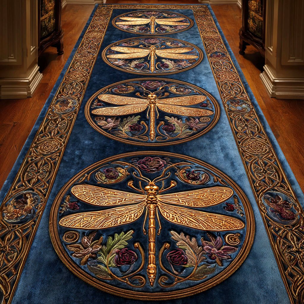 Gilded Circles Runner Carpet Runner Rug - Cute Pet Design | Animal Printed Runner Rug