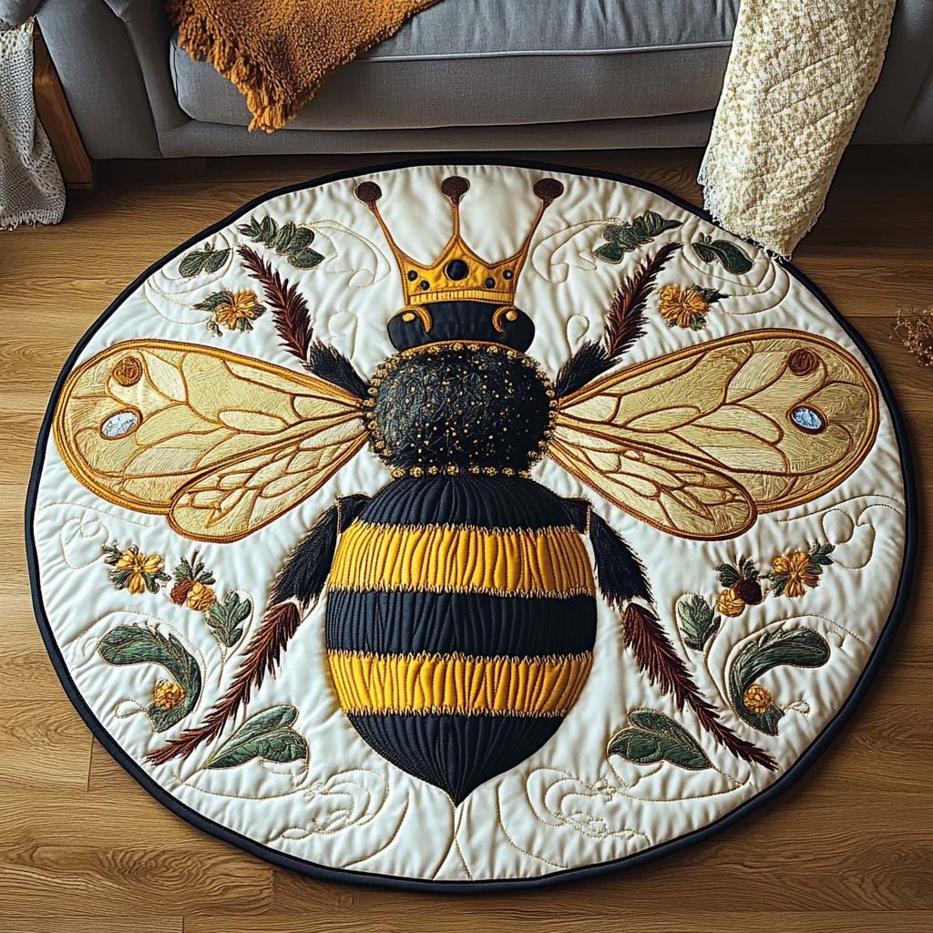 Gilded Wings Round Mat Rug - Nature Design | Serene Home Decor