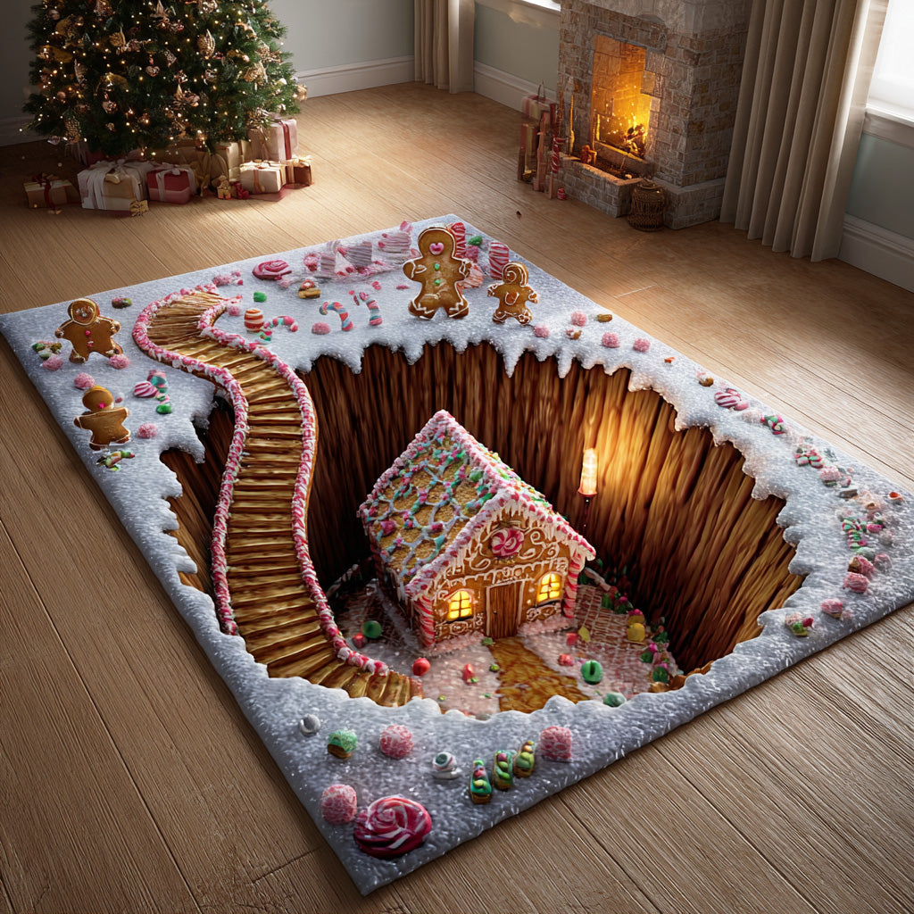 Gingerbread Haven area rug in a living room