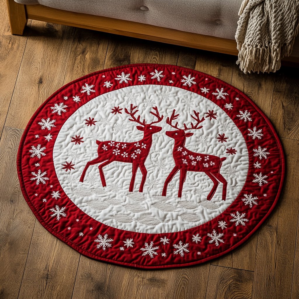 Gingerbread Jubilee Round Mat Rug - washable non-slip printed rug