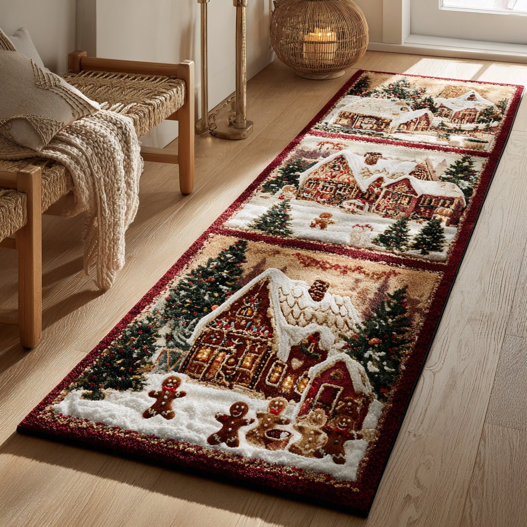 Gingerbread Man Cottage Runner Carpet Runner Rug - Cute Pet Design | Animal Printed Runner Rug