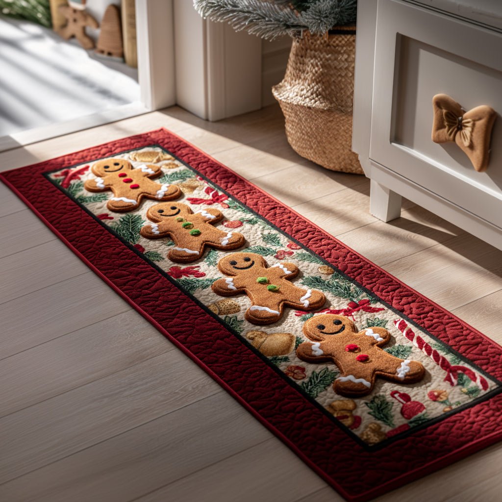 Gingerbread Man Festivity Runner Carpet Runner Rug - Cute Pet Design | Animal Printed Runner Rug