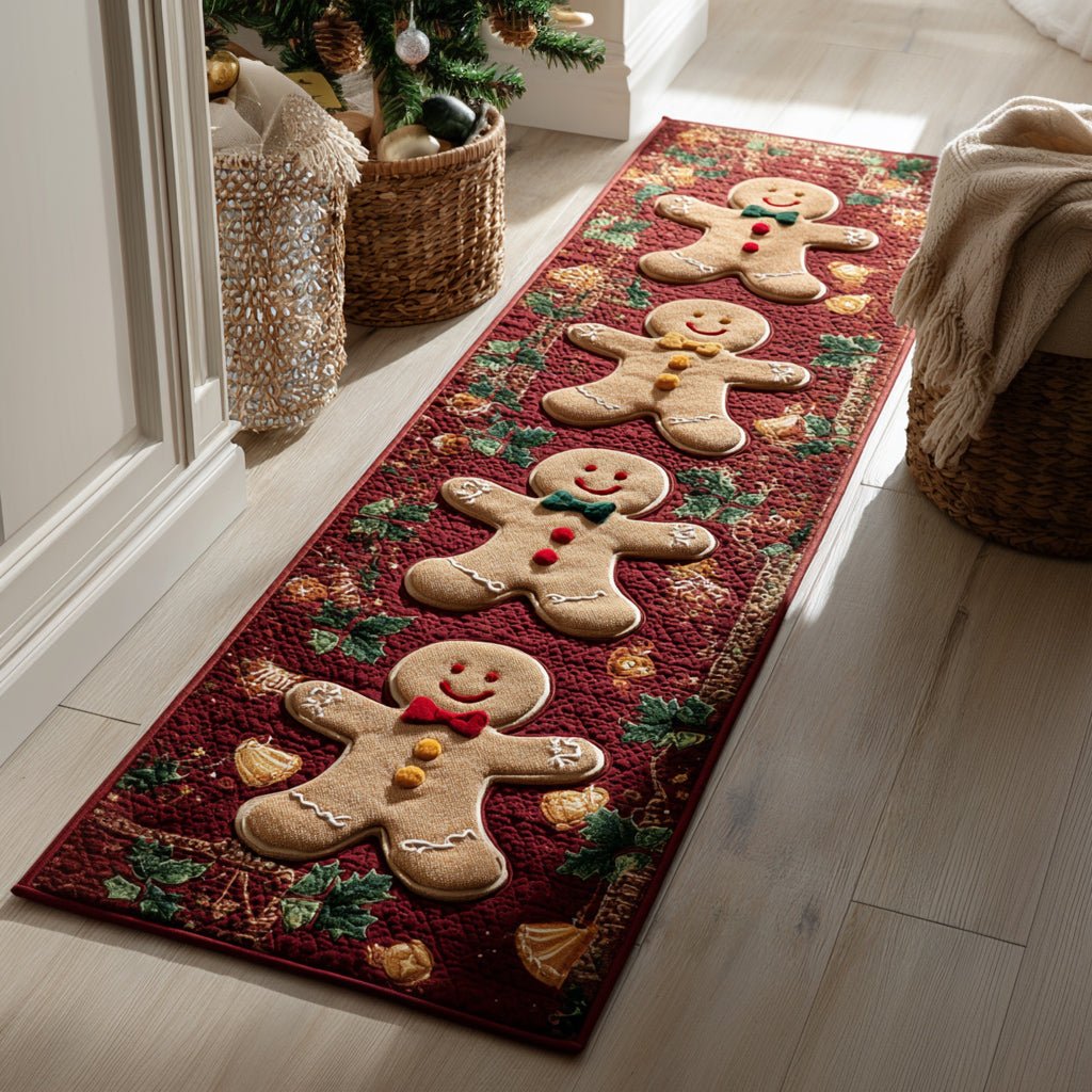 Gingerbread Man Joy Runner Carpet Runner Rug - Cute Pet Design | Animal Printed Runner Rug
