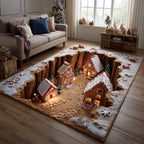 Gingerbread Valley area rug in a living room