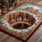 Gingerbread Village area rug in a living room