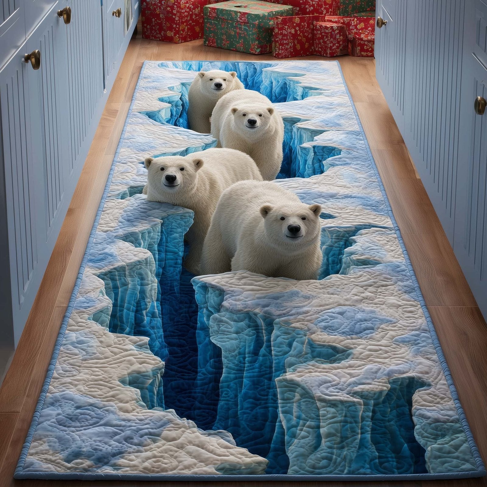 Glacier Bear Runner Rug - Cute Pet Design | Animal Printed Runner Rug