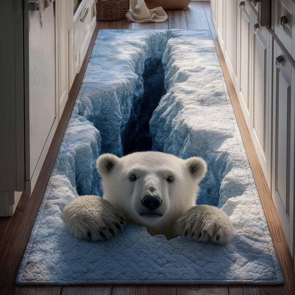 Glacier Bear Runner Rug - Cute Pet Design | Animal Printed Runner Rug