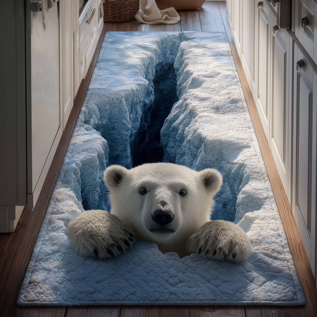 Glacier Bear Runner Rug - Cute Pet Design | Animal Printed Runner Rug