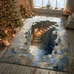 Glacier Steps area rug in a living room