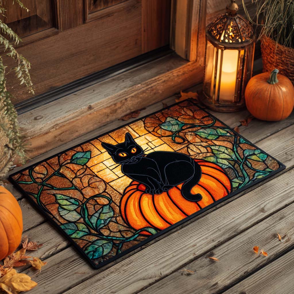 Glass Cat Light Doormat - Cute Animal Design | Printed Welcome Doormat