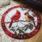 Gleaming Snow Watcher Round Mat Rug - washable non-slip printed rug