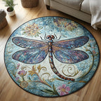 Gliding Jewel Round Mat Rug - Nature Design | Serene Home Decor