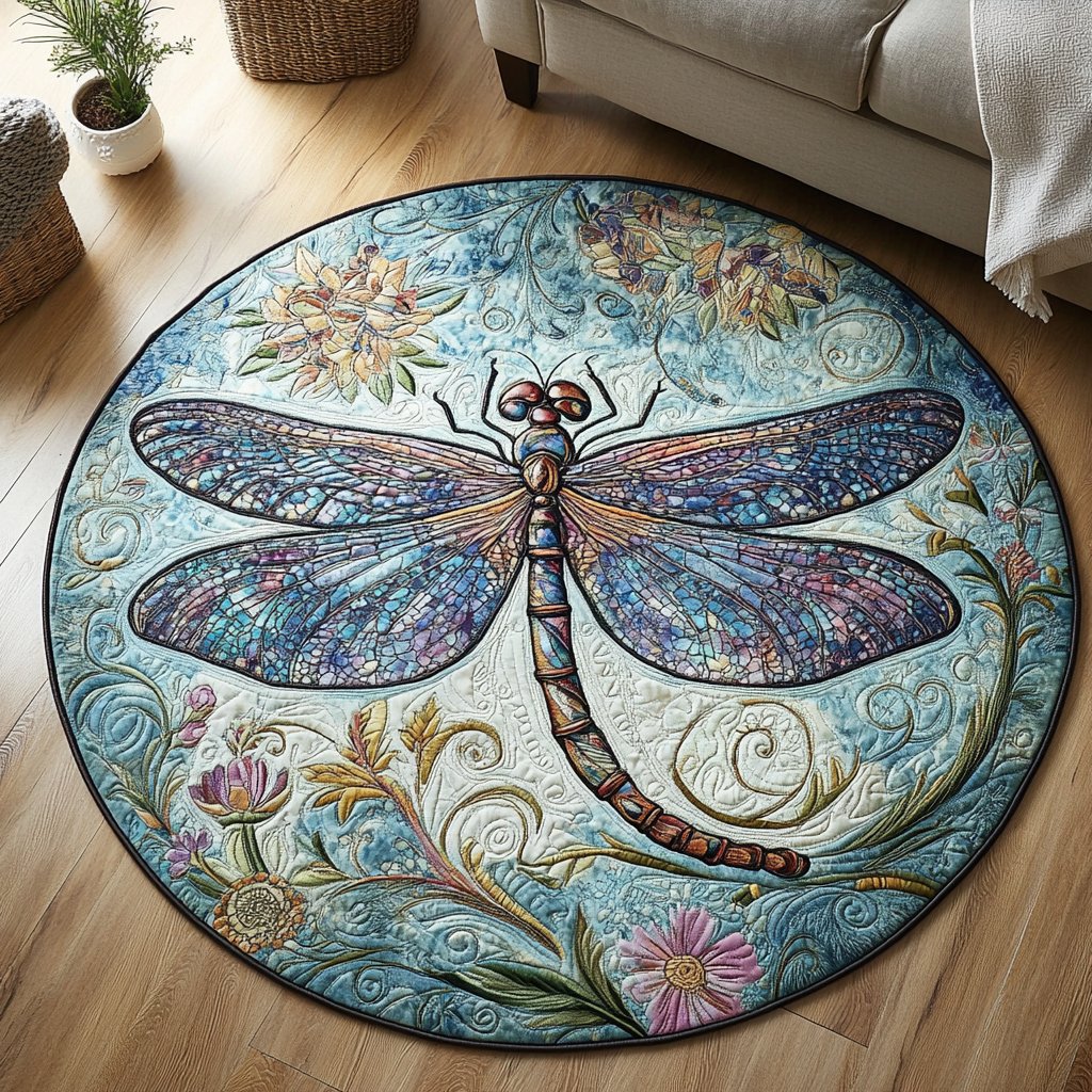 Gliding Jewel Round Mat Rug - Nature Design | Serene Home Decor