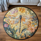 Gliding Jewel Round Mat Rug - washable non-slip printed rug