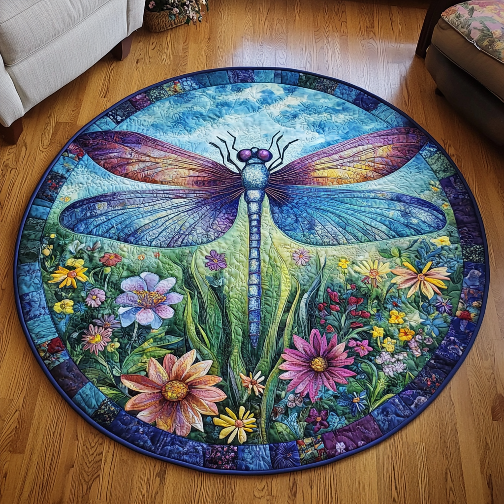 Glittering Flight Round Mat Rug