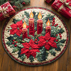 Glowing Candlelight Scene Round Mat Rug - washable non-slip printed rug