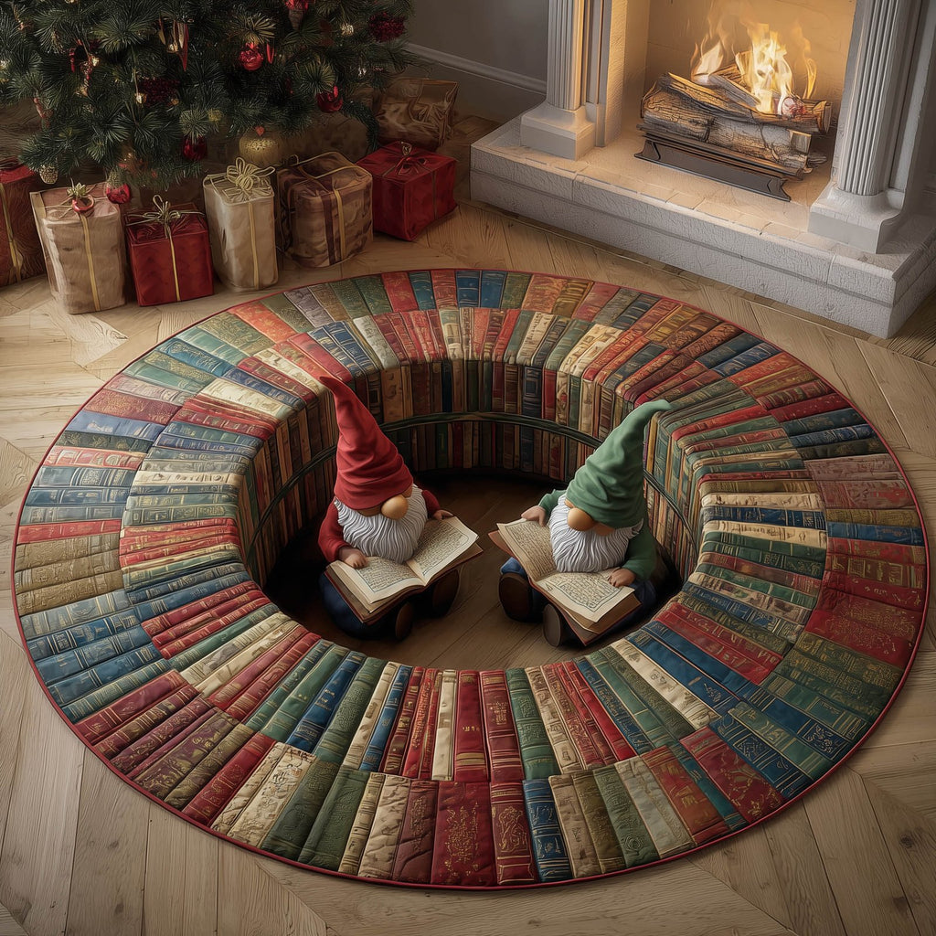 Gnome Bookworm Round Mat Rug - Nature Design | Serene Home Decor