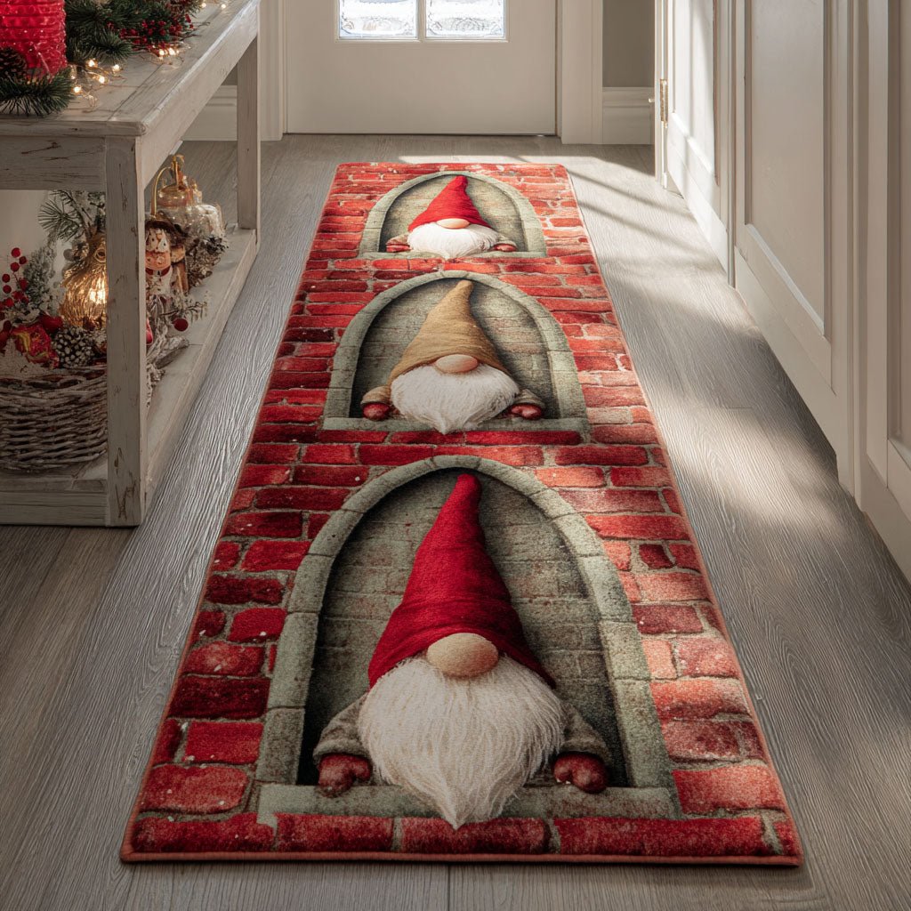 Gnome Festive Runner Carpet Runner Rug - Cute Pet Design | Animal Printed Runner Rug