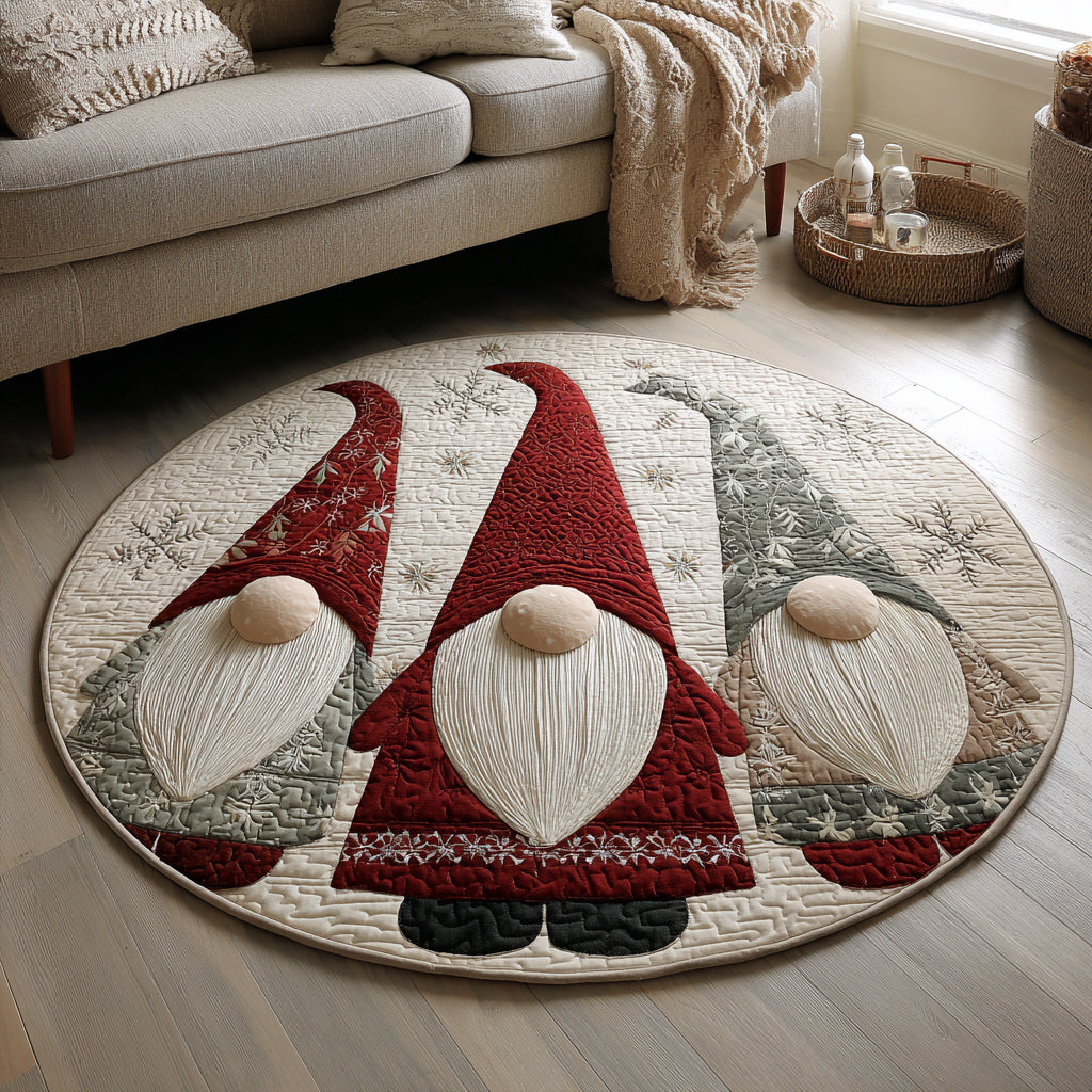 Gnome Friends Round Mat Rug - Nature Design