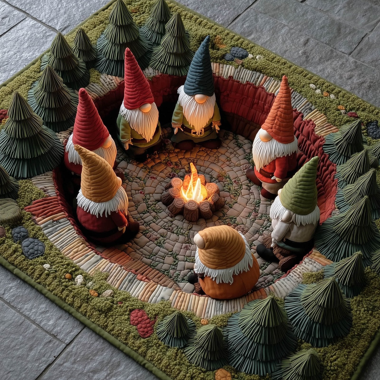 Gnome Gathering Doormat - Seasonal Holiday Design | Printed Welcome Doormat