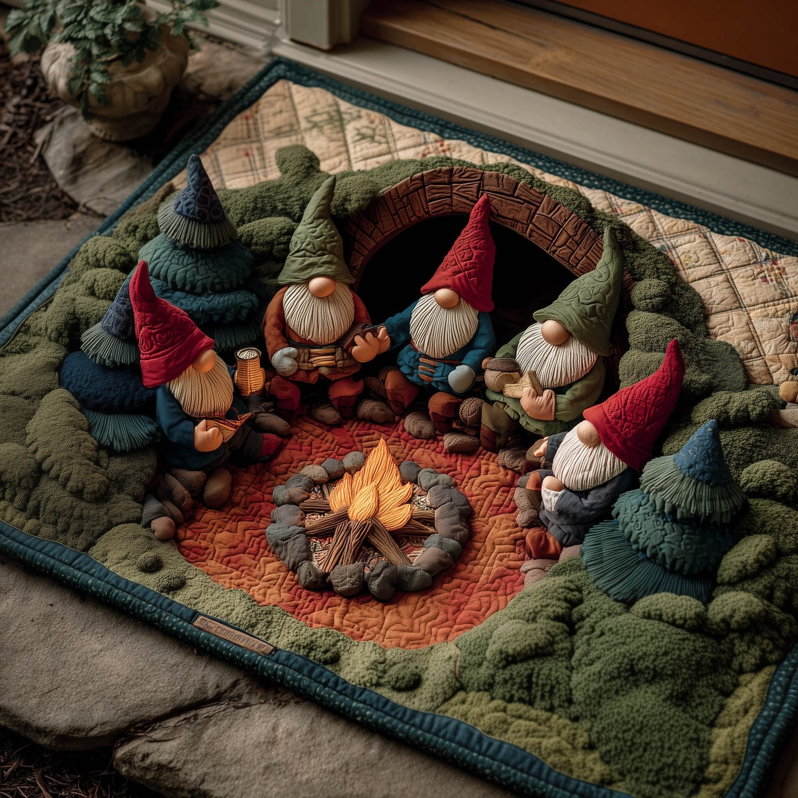 Gnome Gathering Doormat - Seasonal Holiday Design | Printed Welcome Doormat
