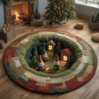 Gnome Gathering Round Mat Rug - Nature Design | Serene Home Decor