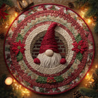 Gnome Glow Round Mat Rug - washable non-slip printed rug