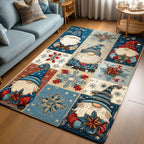 Gnome Holiday area rug in a living room