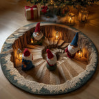 Gnome Holiday Round Mat Rug