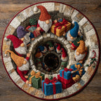 Gnome Passage Round Mat Rug - washable non-slip printed rug